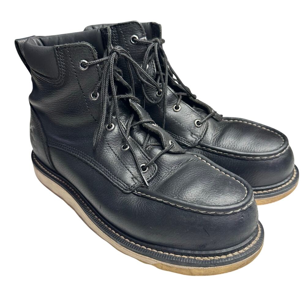 Sz 11 Irish Setter Ashby 6″ Black Leather Safety Toe Work Construction Boot Y2k